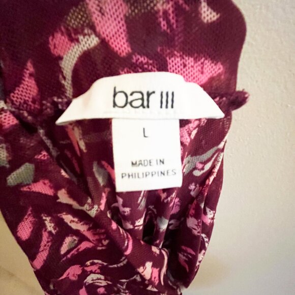 Bar III Sheer Mock Neck Long Sleeve Top - Picture 5 of 5